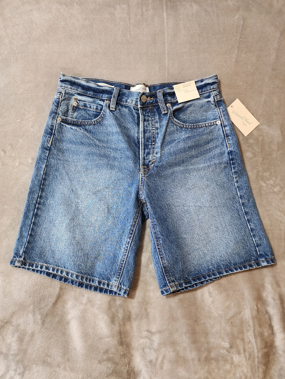 90s Baggy Bermuda Denim Shorts | High Rise Loose Fit Vintage Style | Size 8 NWT